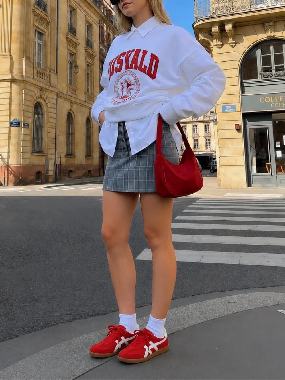 Women Red Athletic Sneakers with White Stripe